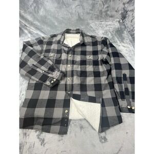 Red Head Shirt Jacket Mens 2XL Sherpa Lined Shacket Plaid Windowpane Hunt Pocket